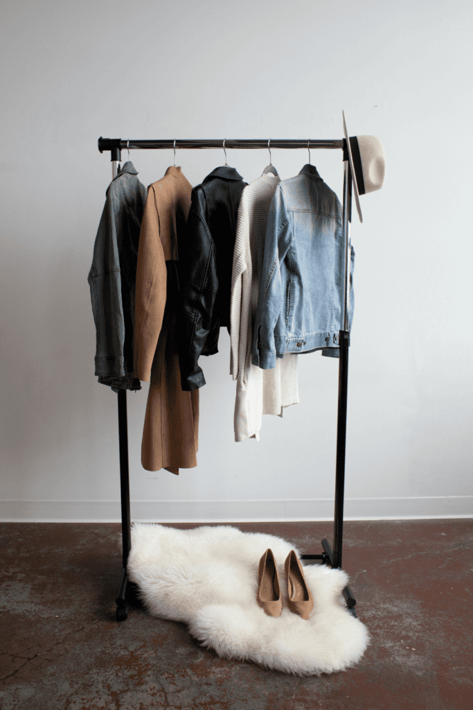 high quality clothes on a rack