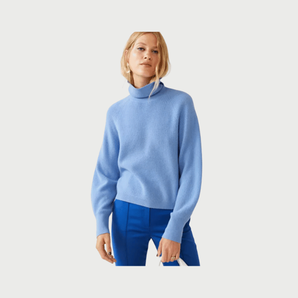 Cashmere Turtleneck Sweater - light blue