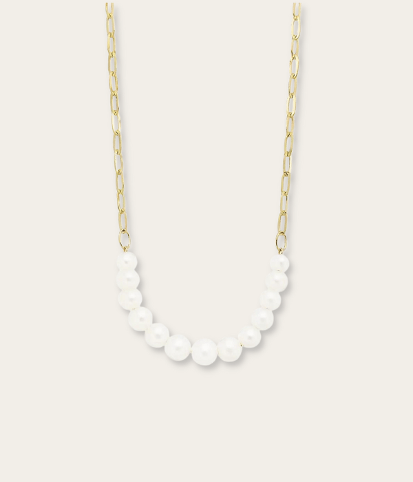 saks gold and pearl necklace