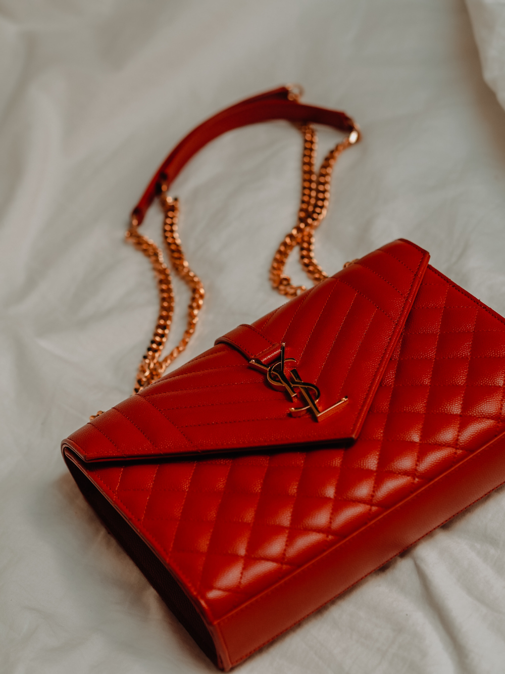designer bags for less -red YSL envelope bag