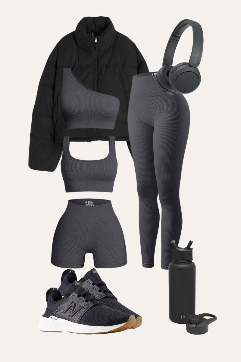 cute winter outfit idea to workout