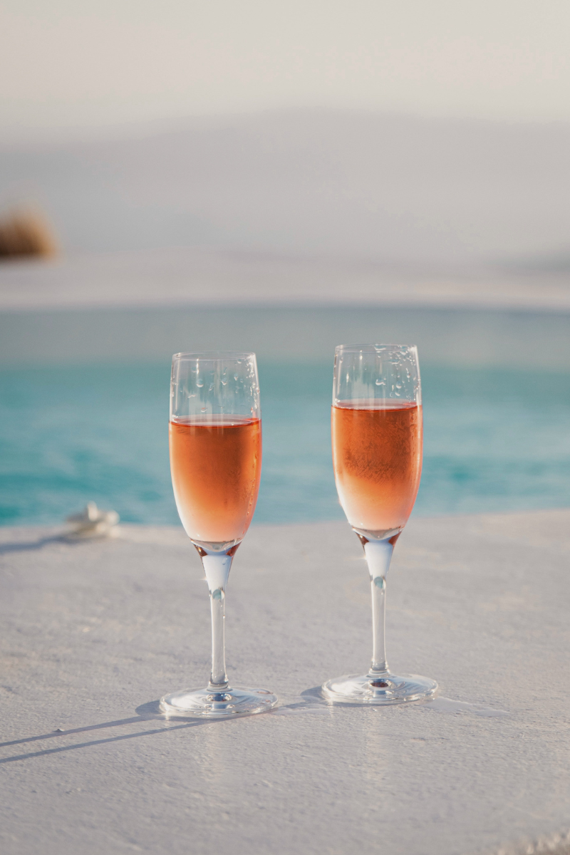 luxury lifestyle aesthetic calm rosé by the pool