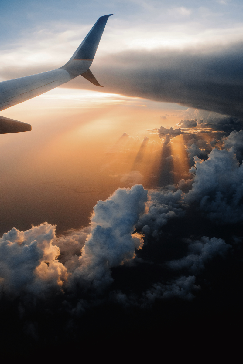 travel aesthetic travel aesthetic - plane wing in the clouds