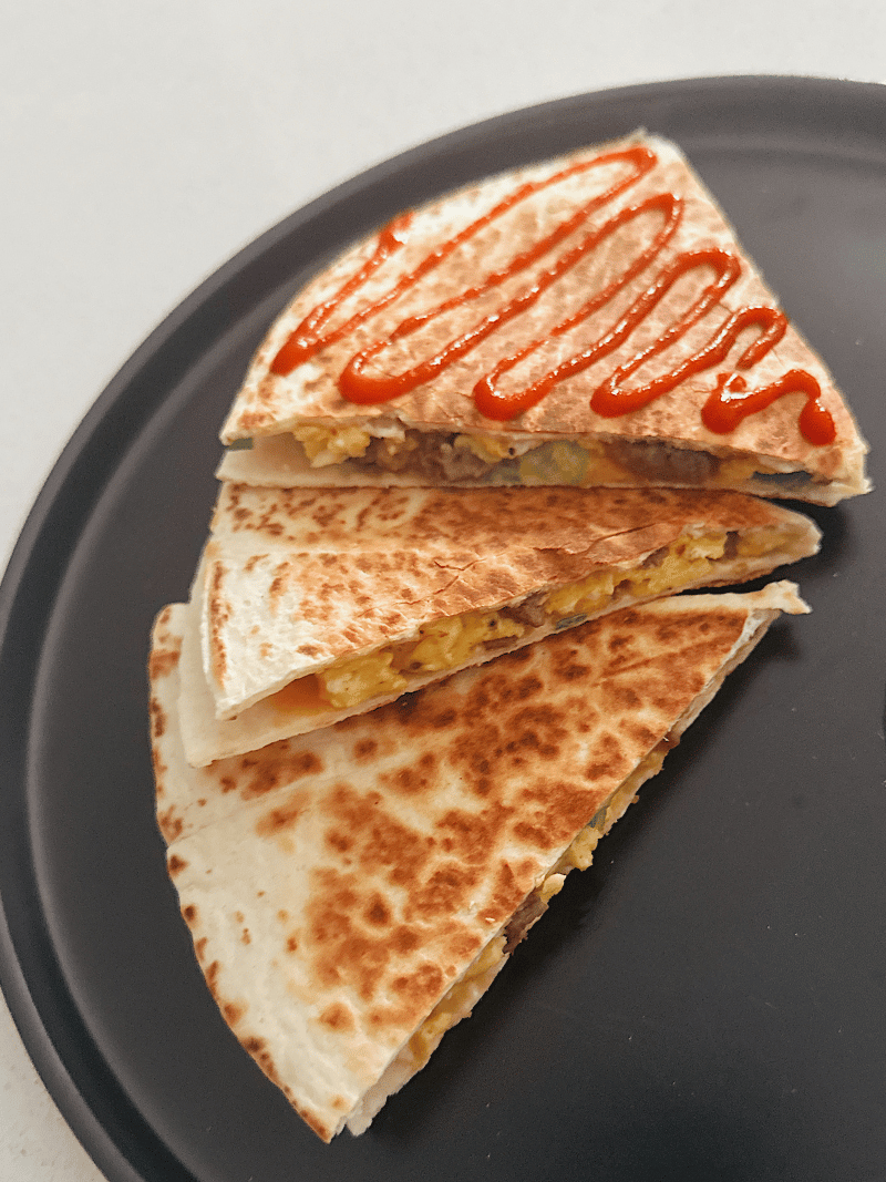 breakfast quesadillas with sriracha