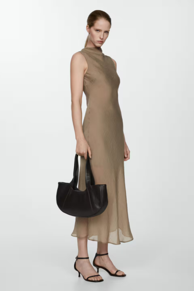 tan sheer maxi dress