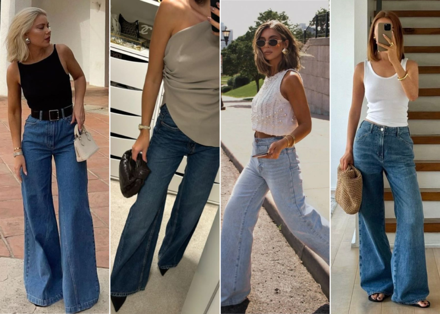 wide leg jeans outfits