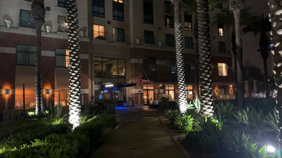 San Diego Hilton Gaslamp Quarter exterior at night