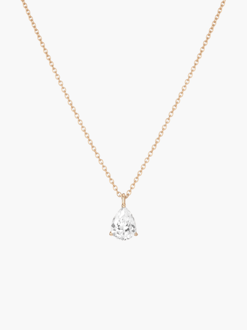 aurate pear gemstone solitare pendant necklace